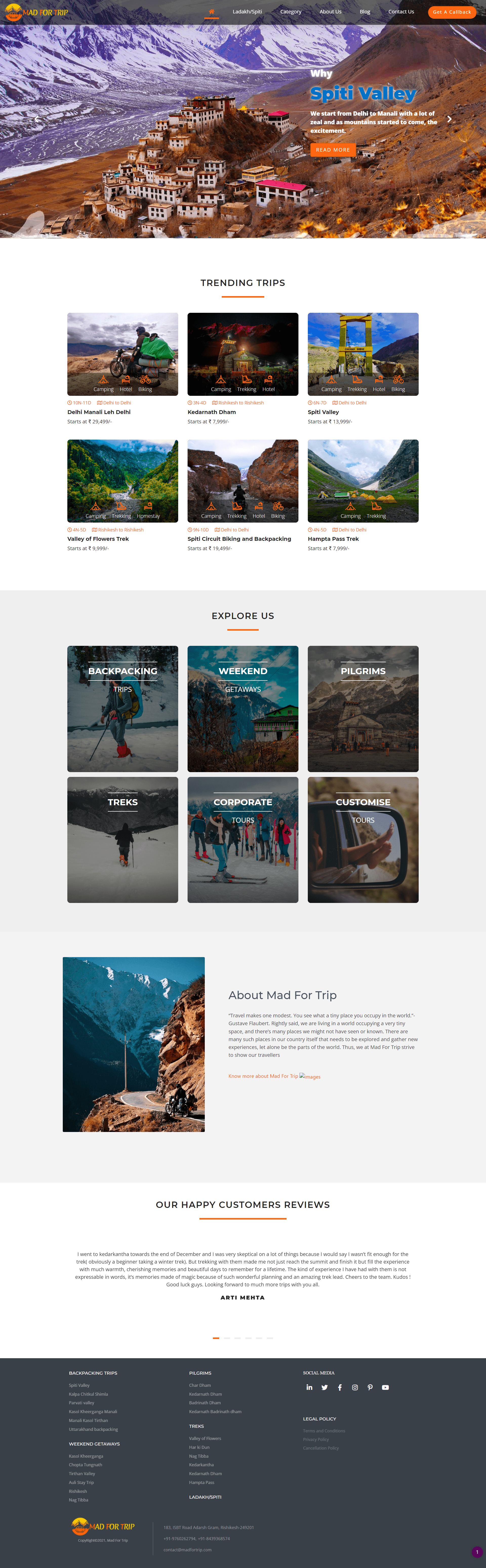 Mad4Trip Travel Website - Tourism Platform by NodeAscend